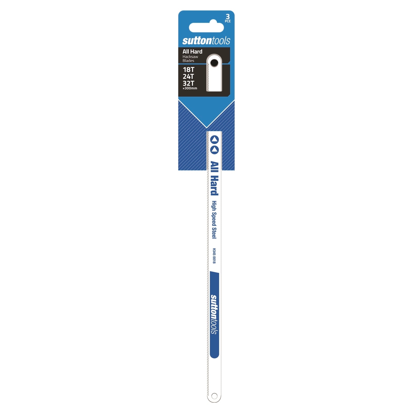 Sutton Tools 300mm All Hard Hacksaw Blade Combo, 18/24/32 TPI, 3 Pack