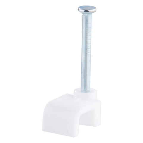 Deta 7mm White Flat Cable Clips - 100 Pack - Durable Plastic - 5mm x 5mm x 10mm - SuperSaverAU - view 1