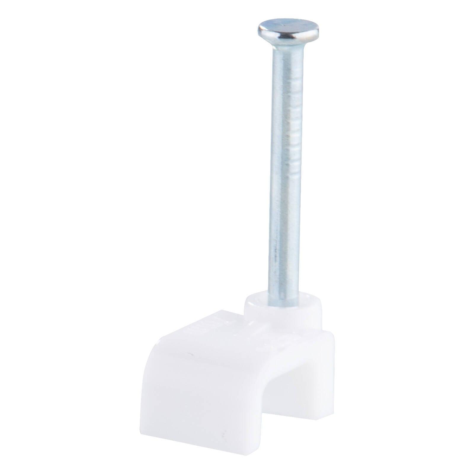 DETA 7mm White Flat Cable Clips Plastic 100 Pack