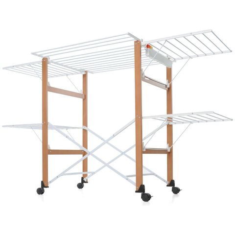 Foppapedretti Gulliver Clothes Airer - Walnut Beechwood, Independent Arms, Folds Flat - F9900420012