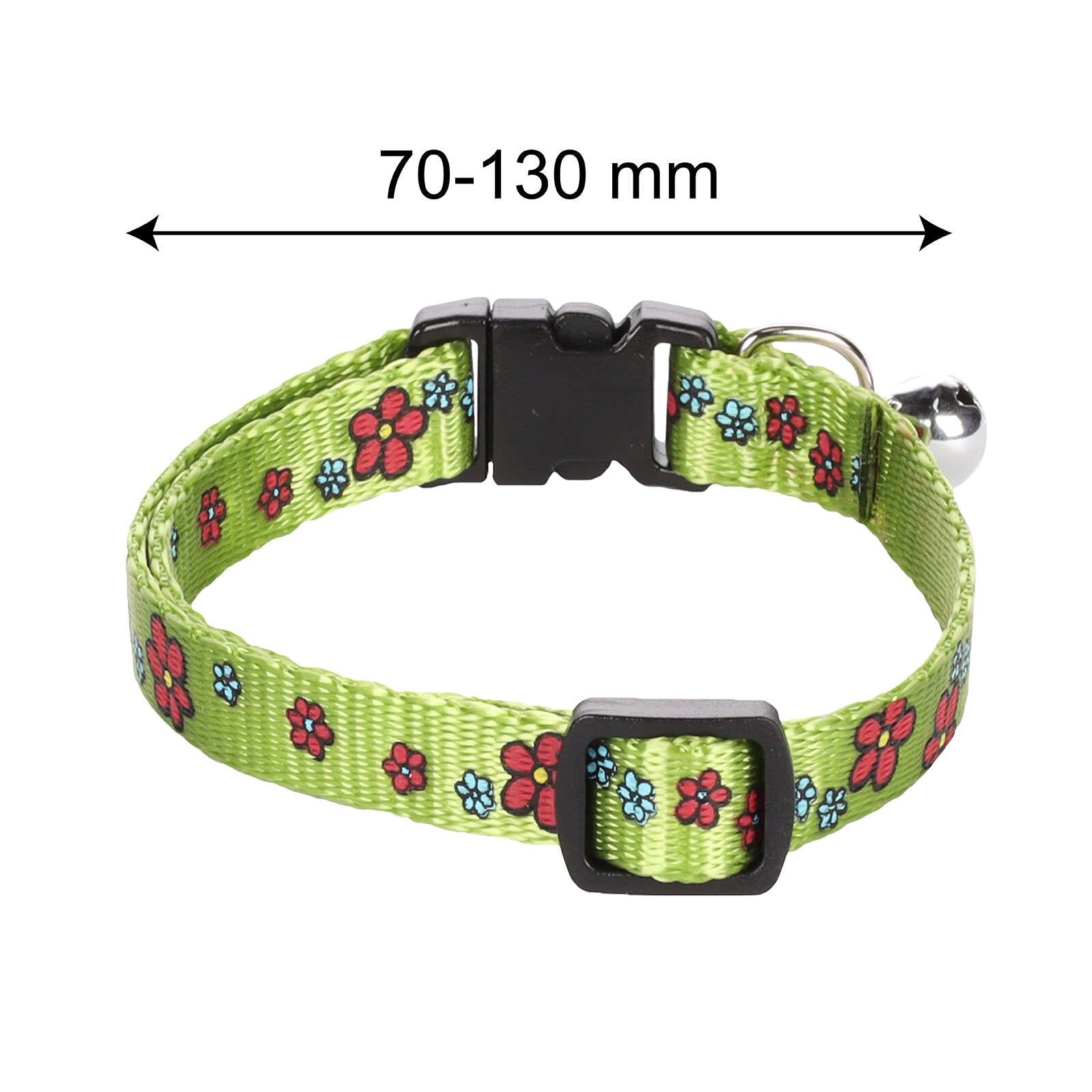 Flamingo Ziggi Adjustable Cat Collar 20-35cm, Flower Lilac Quick Release with Bell, Assorted Colours