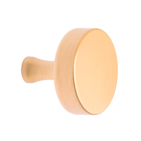 Lane 32mm Matte Brass Round Thick Cabinet Knob Zinc Alloy