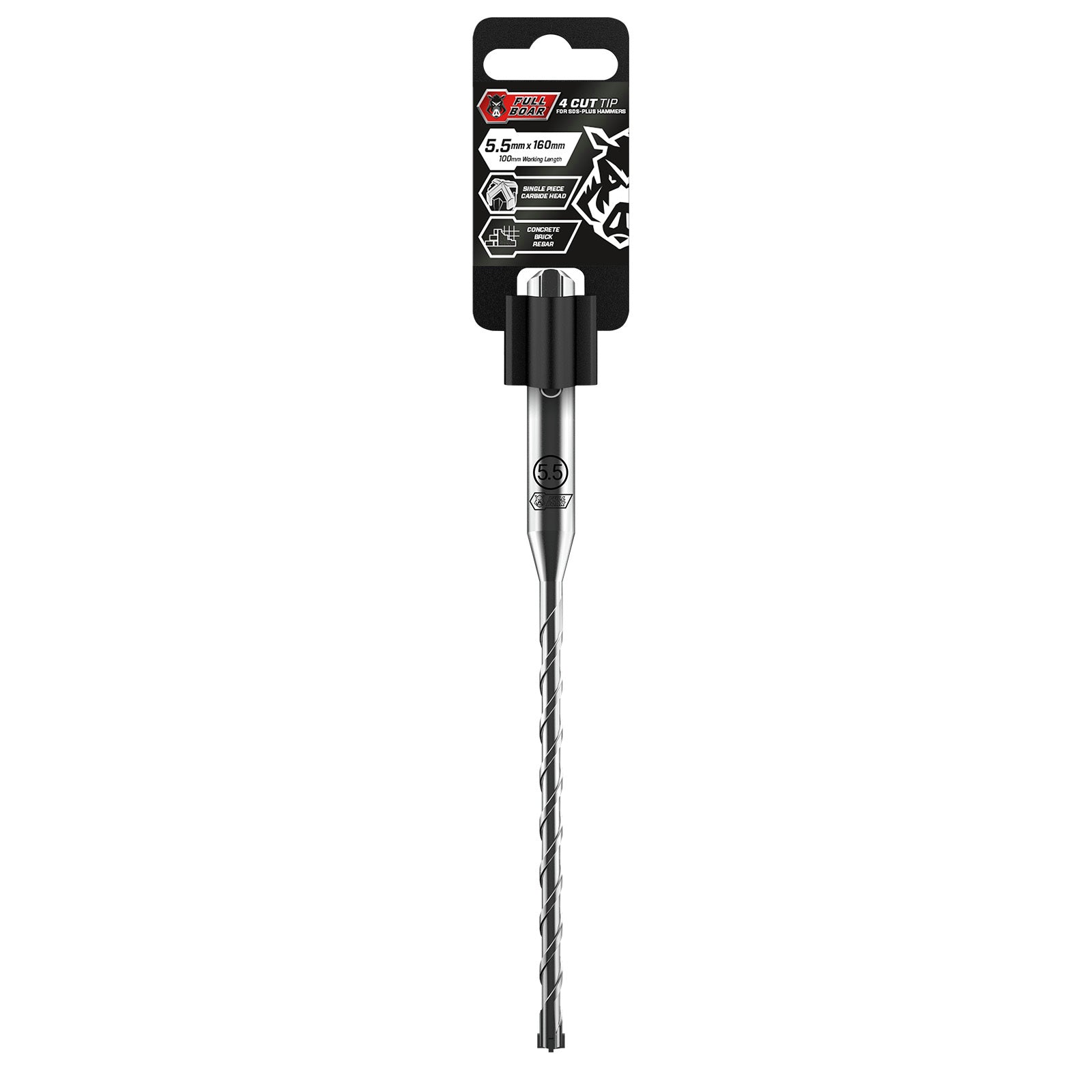 Full Boar 5.5 x 160mm 4 Cut SDS-Plus Masonry Drill Bit