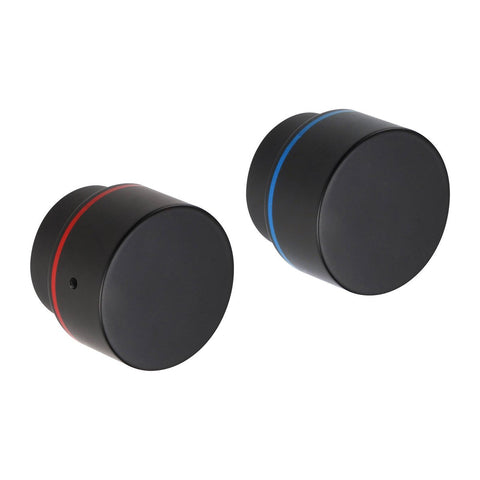 Shaw Mason Black Round Jumper Valve Wall Top Assembly - Pair - 185mm x 75mm x 70mm - Temperature Indicators - SuperSaverAU - view 1