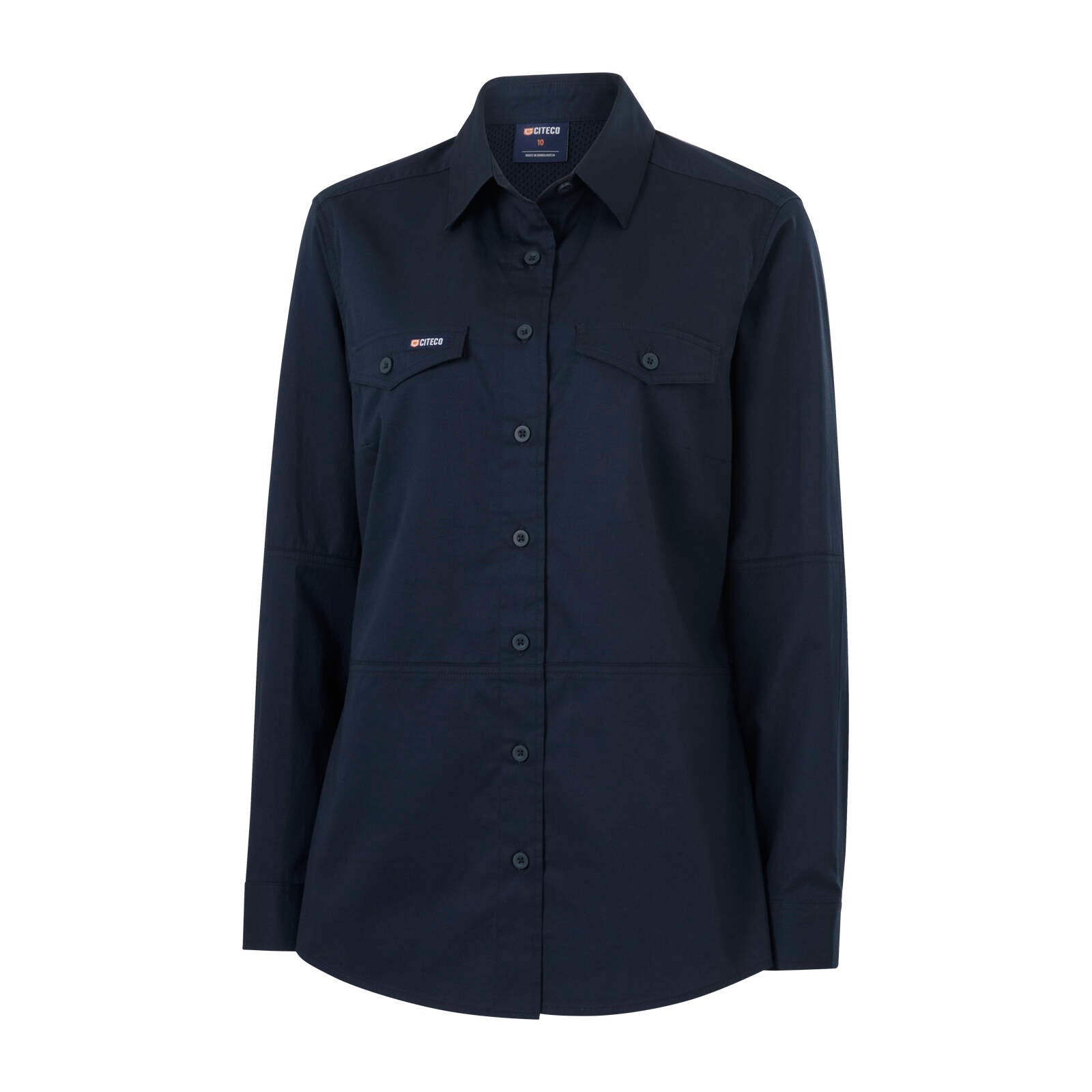 Citeco Women's Long Sleeve Shirt Navy Size 16 - 100% Cotton