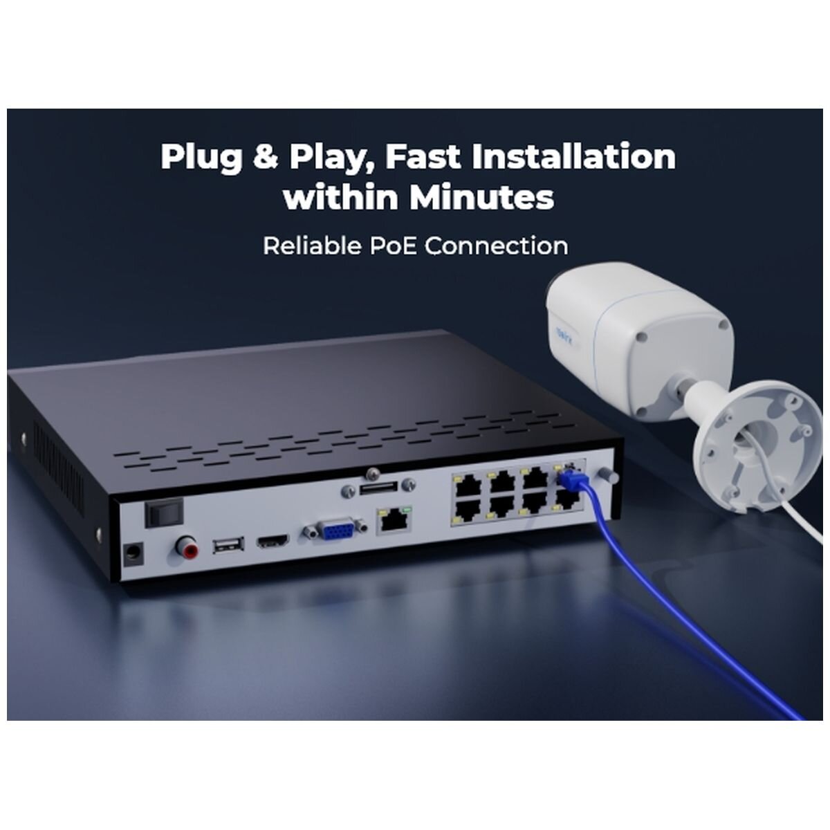 Reolink PoE security system - 4K 8MP cameras, person and vehicle detection, 2TB HDD included - PS6KB01-8