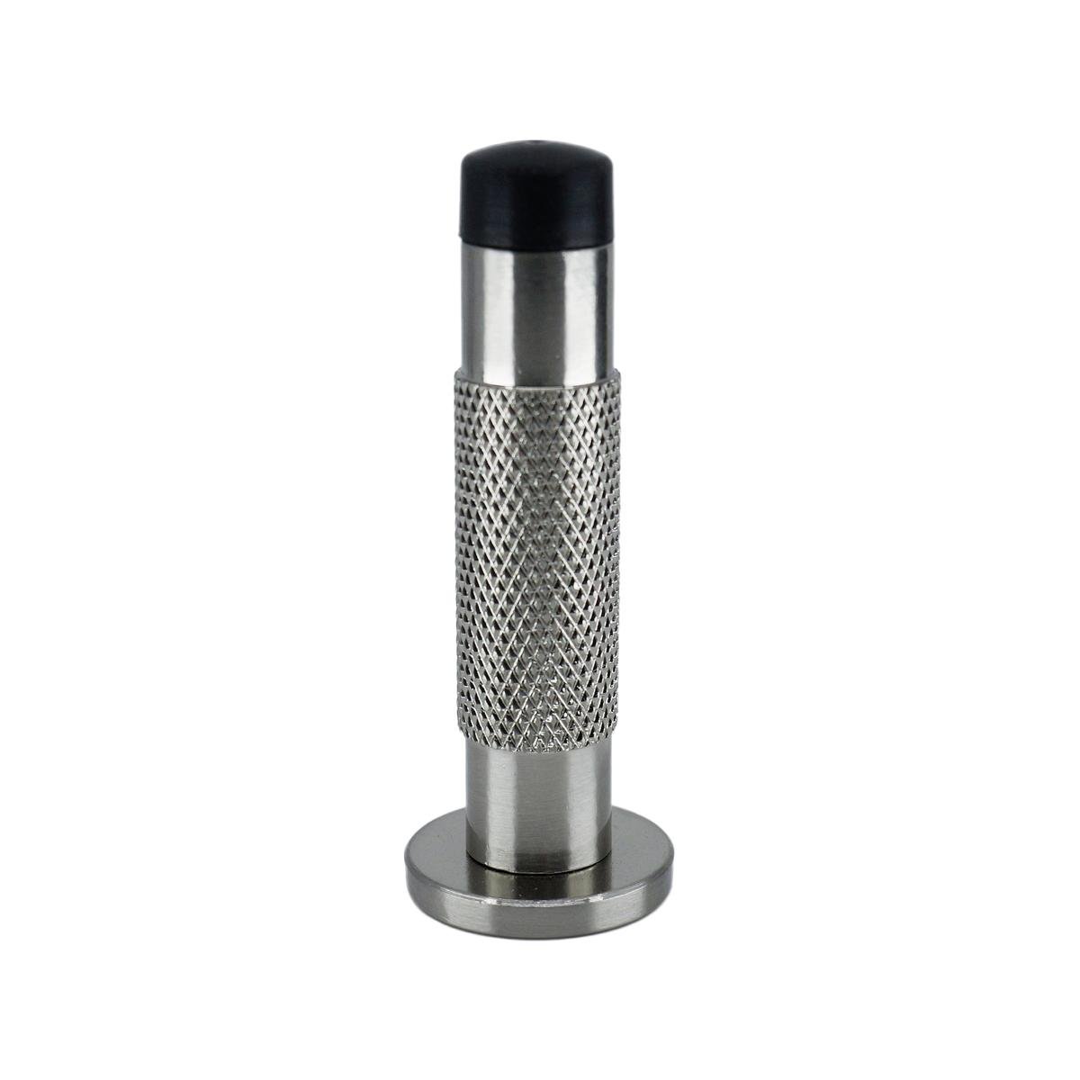 Adoored 85mm Satin Chrome Knurled Door Stop - Wall Protection - Stylish Design - SuperSaverAU - view 1