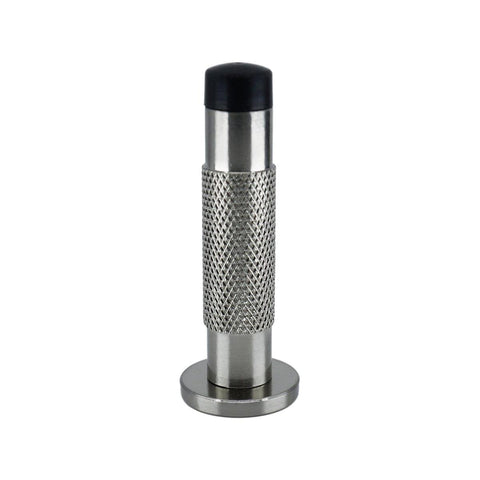 Adoored 85mm Satin Chrome Knurled Door Stop - Wall Protection - Stylish Design - SuperSaverAU - view 1