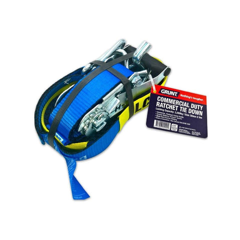Grunt Ratchet Tie Down 50mm x 9m Polyester Secure Load 2500kg - SuperSaverAU - view 1