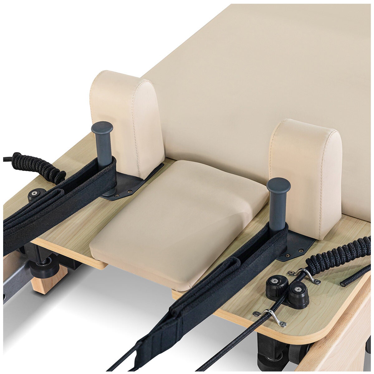 Lifespan Fitness Contour 2 folding wood Pilates reformer set - wooden frame - beige accents - LFRF-CONTFLD2B