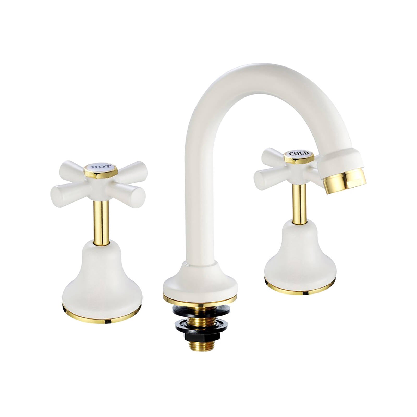 Shaw & Mason Ivory Basin Set - Brass, 9L/min WELS 3 Star