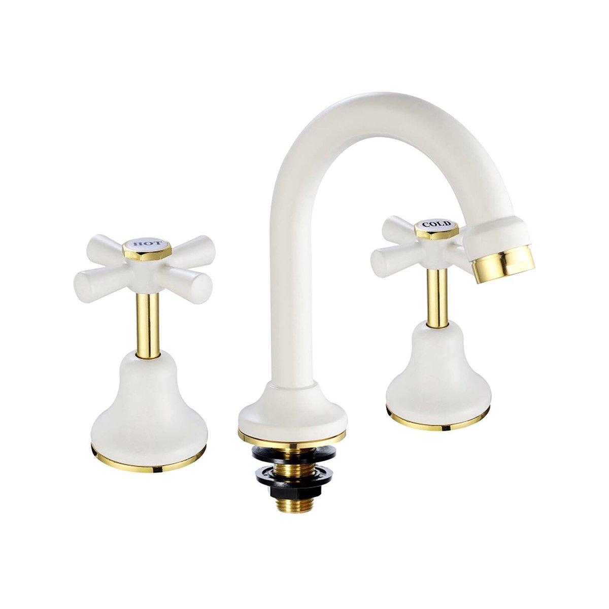 Shaw Mason Ivory Basin Set - 290mm x 70mm x 195mm - Brass Construction - Gold Trim - SuperSaverAU - view 1