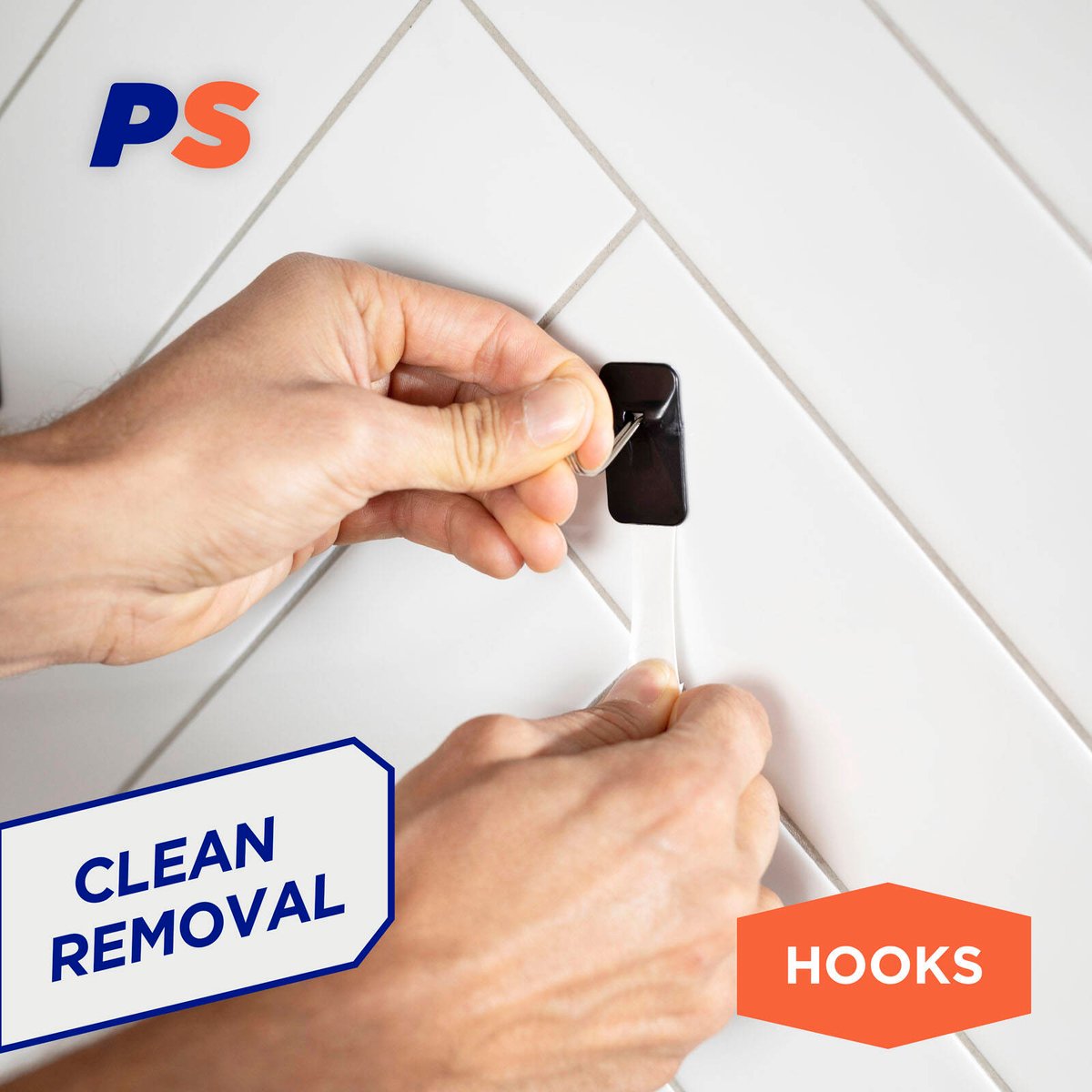 Permastik Small Black Kitchen Hooks 9 Pack - 22mm x 40mm - Holds 500g - SuperSaverAU - view 4