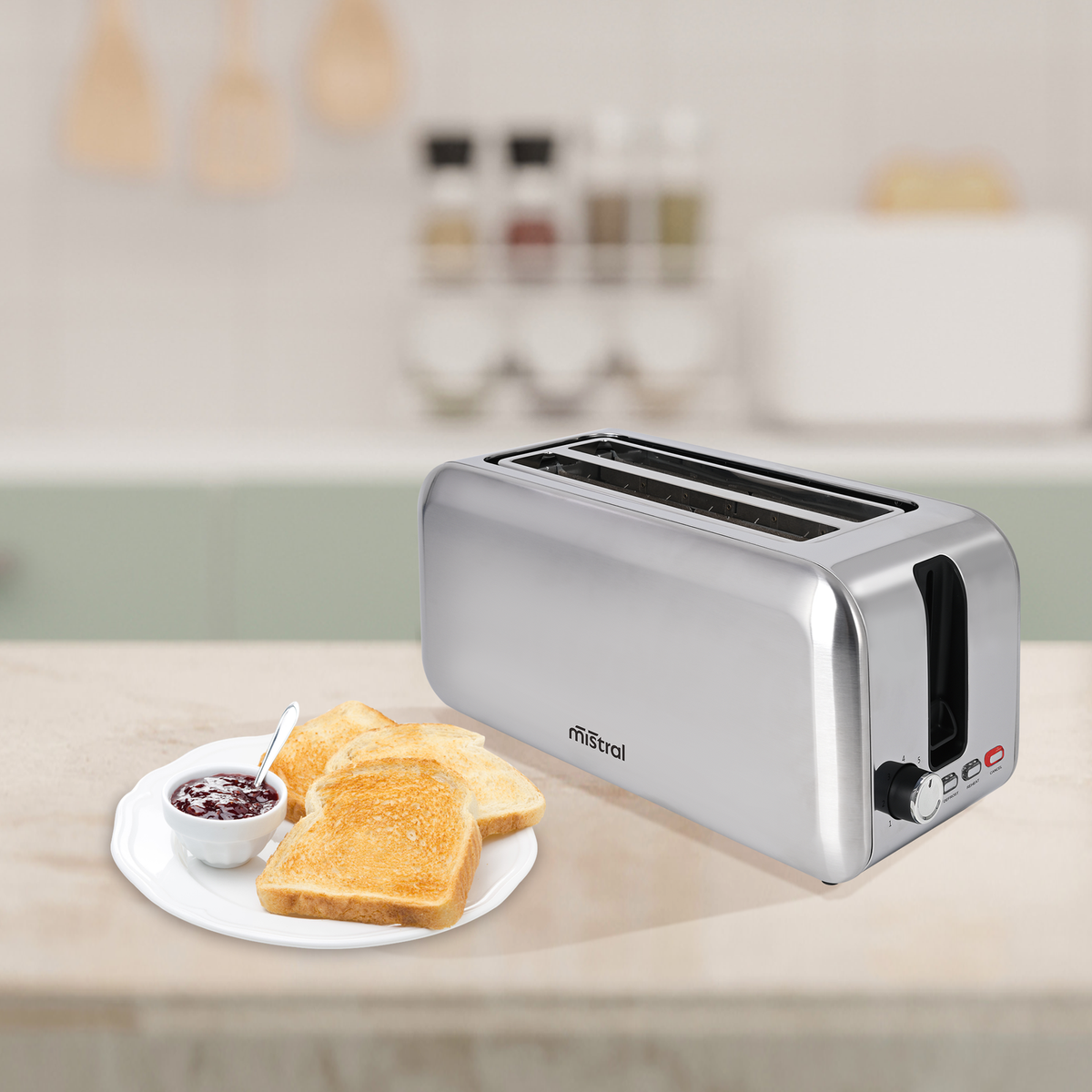 Mistral 4 Slice Toaster Stainless Steel BT353