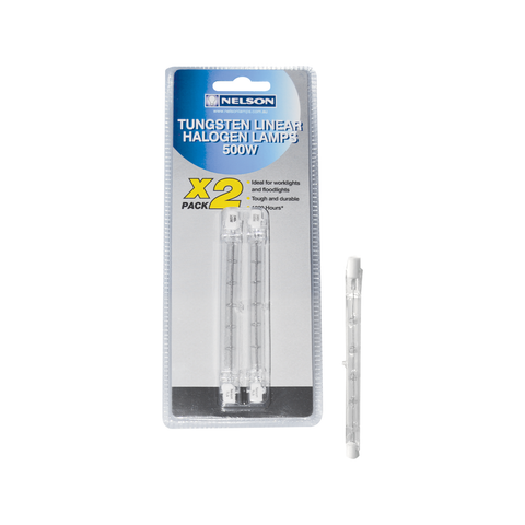 Nelson R75 500W Halogen Clear Linear Lamp 9500lm - 2 Pack MQ05DP