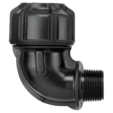 Philmac 25mm x 3/4" Metric Poly x Male BSP 90 Degree Pipe Elbow PN16 Underground