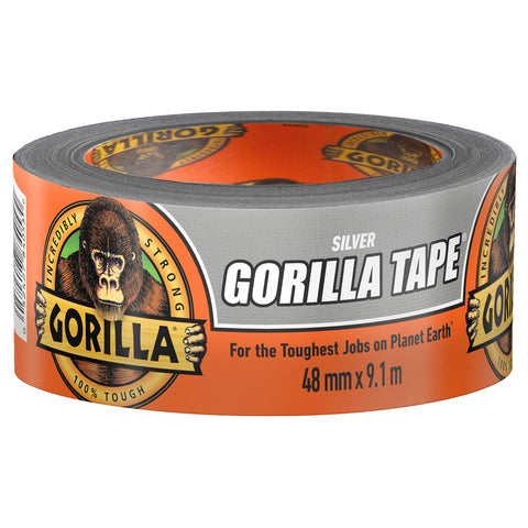 Gorilla 48mm x 9m Silver Cloth Tape Heavy Duty Indoor & Outdoor