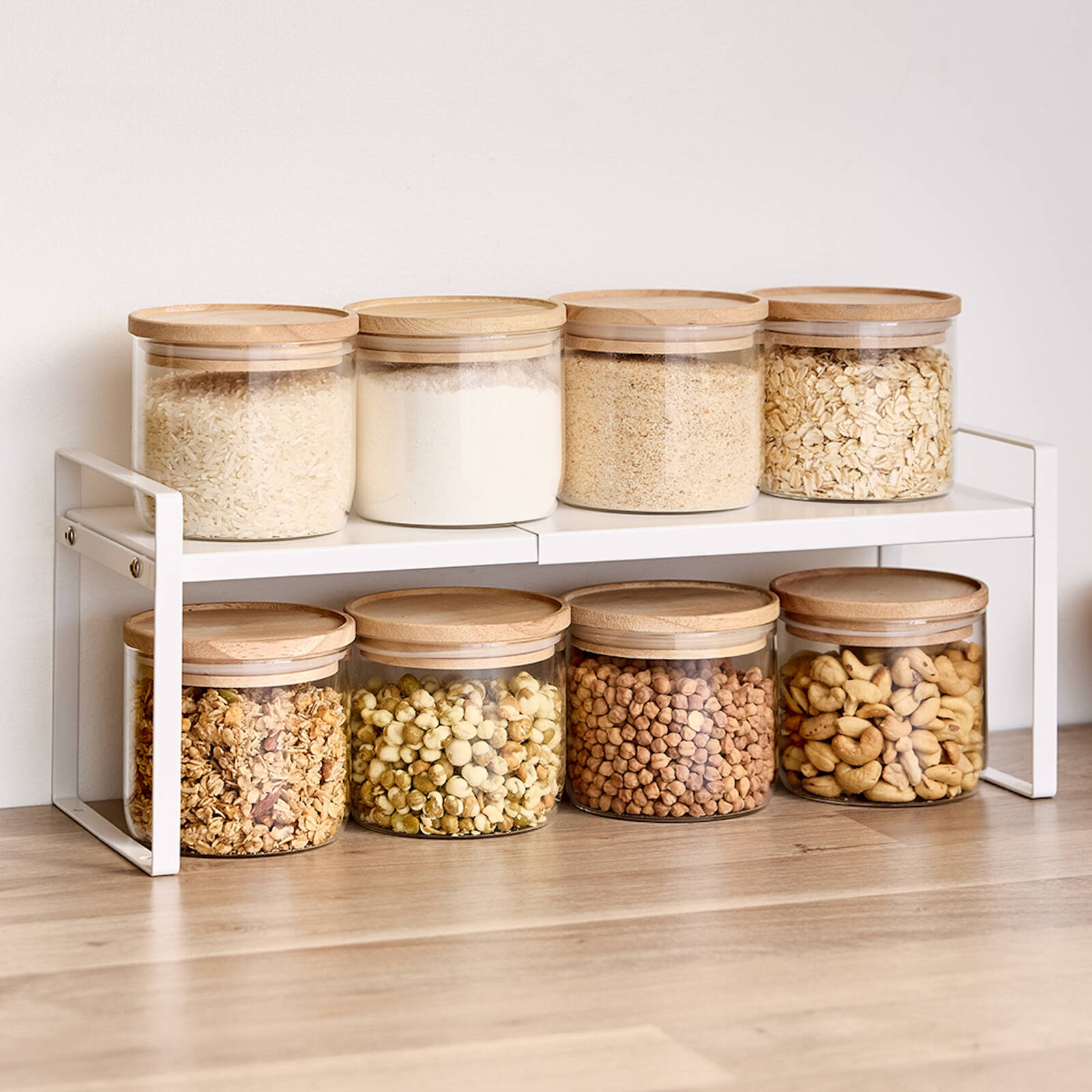 EzyStorage Small Expandable Pantry Shelf 27-46cm White