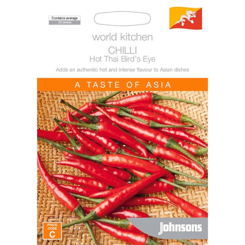 Johnsons World Kitchen Hot Thai Bird's Eye Chilli Seeds, Compact Plants