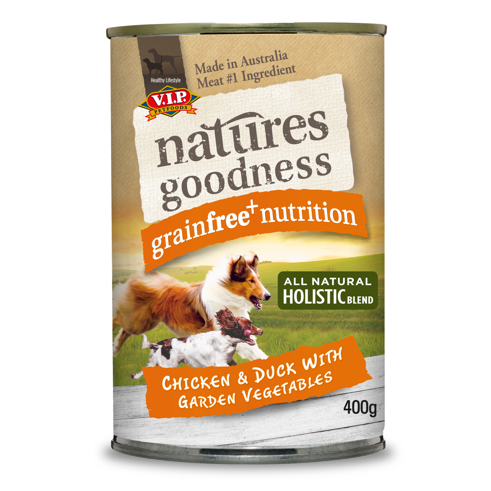 Natures Goodness 400g Chicken Duck & Garden Vegetables Grain Free Adult Dog Wet Food 12 Pack