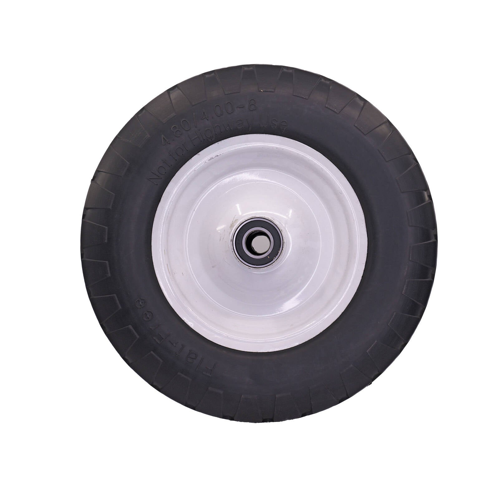 Easyroll 4.0 x 8" Flat Free Puncture Proof Wheelbarrow Wheel, PU Foam Steel, 150kg