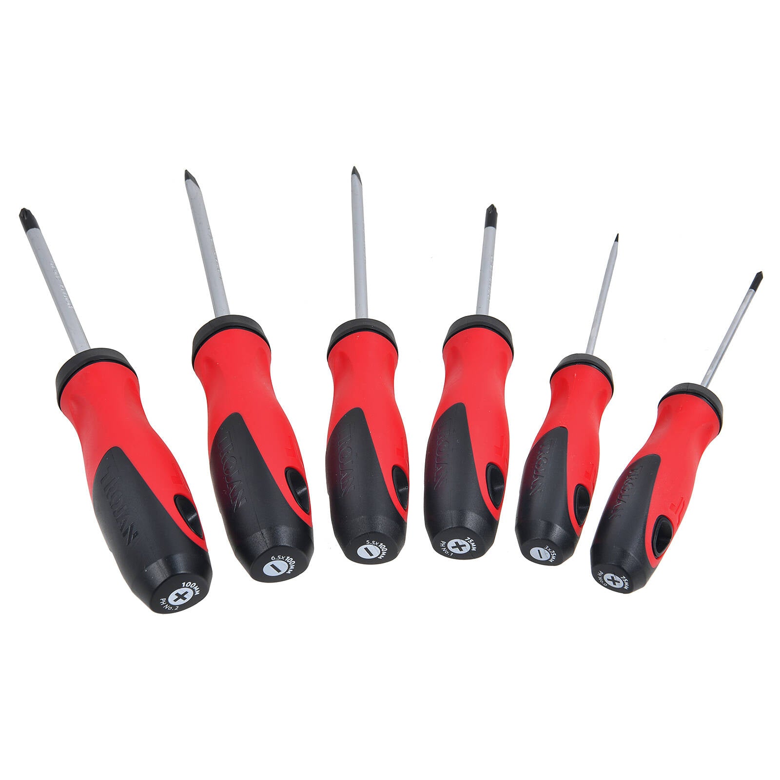 Trojan 6 Piece Chrome Vanadium Magnetic Screwdriver Set, Boxed