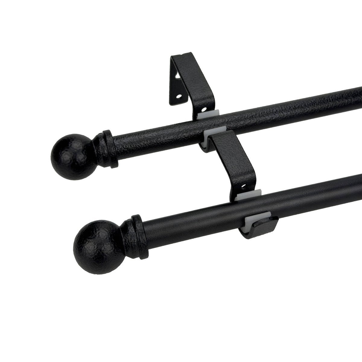 Pillar Products 16/25mm Black Double Universal Curtain Rod Bracket 1 Pair