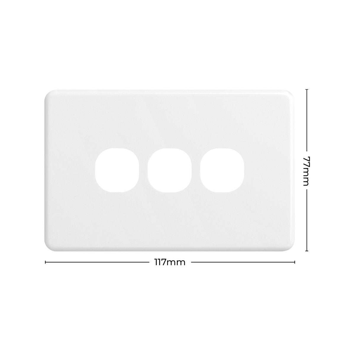 Deta Three Gang Grid Plate - 77mm x 30mm - Polycarbonate - Indoor Use - SuperSaverAU - view 4