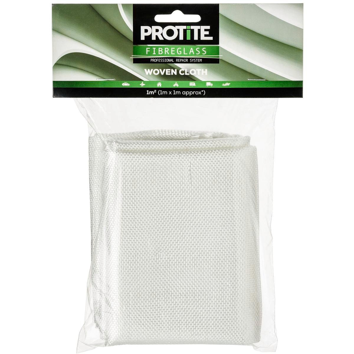 Protite Fibreglass Woven Cloth 1 x 1m - Strong, Flexible, Paintable, UV Resistant
