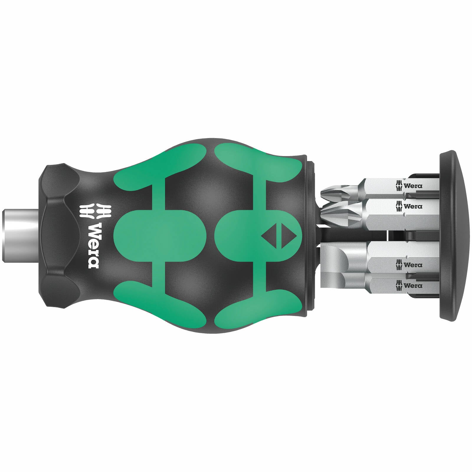 WERA Kraftform Kompakt Stubby Bit-Holding Screwdriver with 6-Piece Bit Magazine