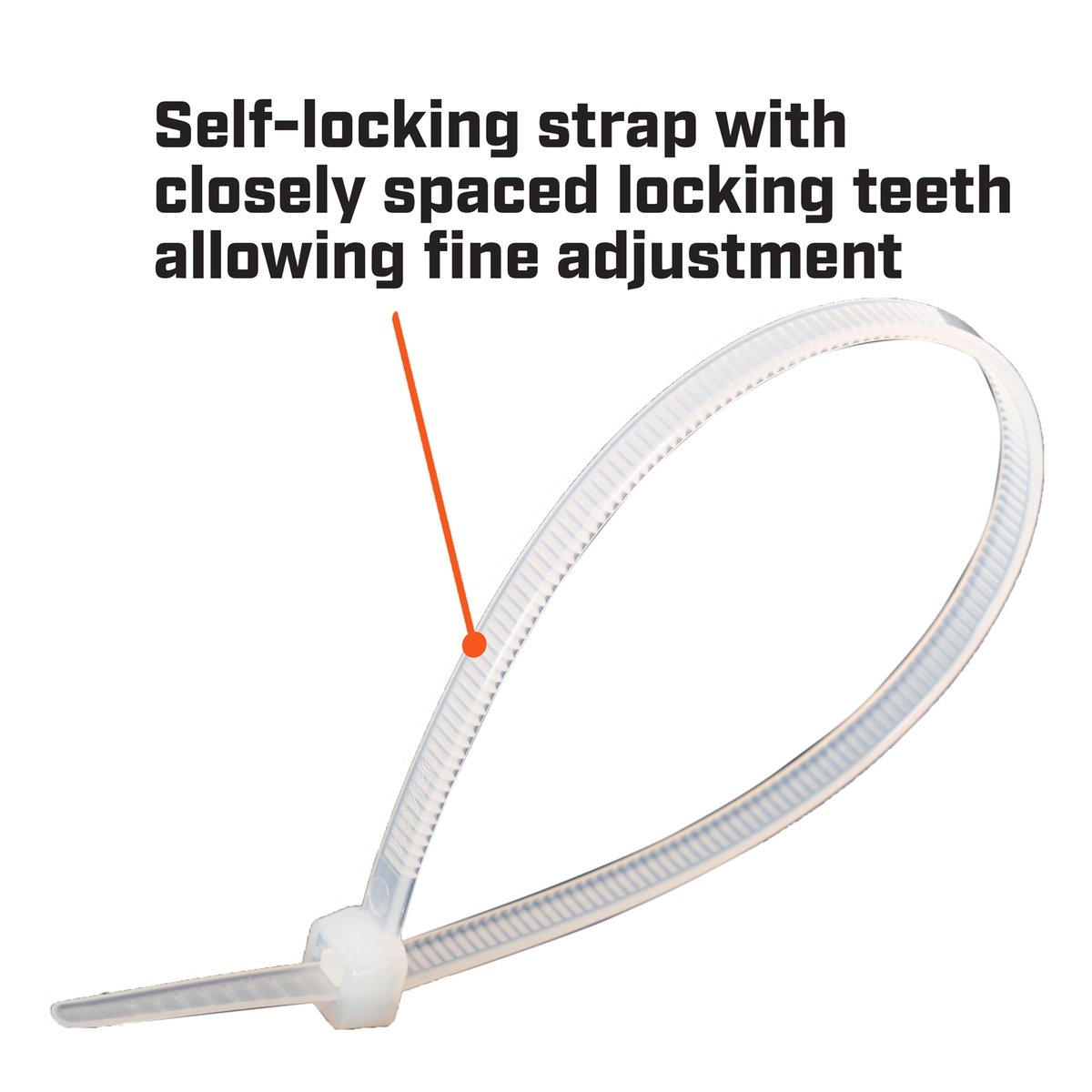 Crescent 300mm x 4.8mm Natural Nylon Cable Ties - 100 Pack