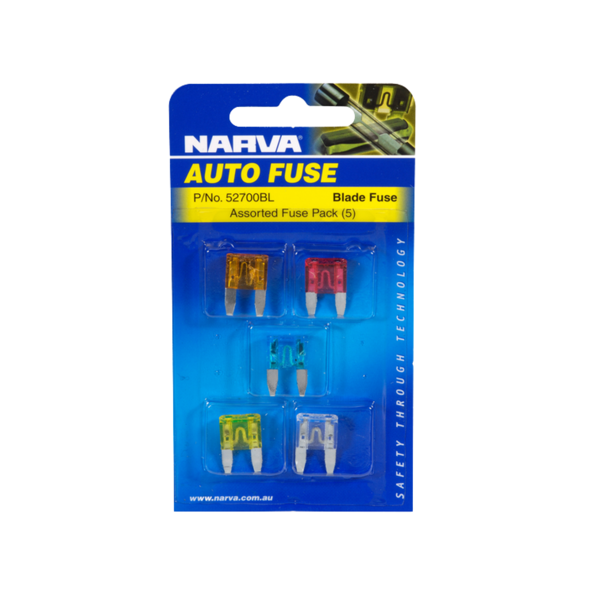 Narva 5-25Amp Mini Blade Fuse Assortment 5 Pack