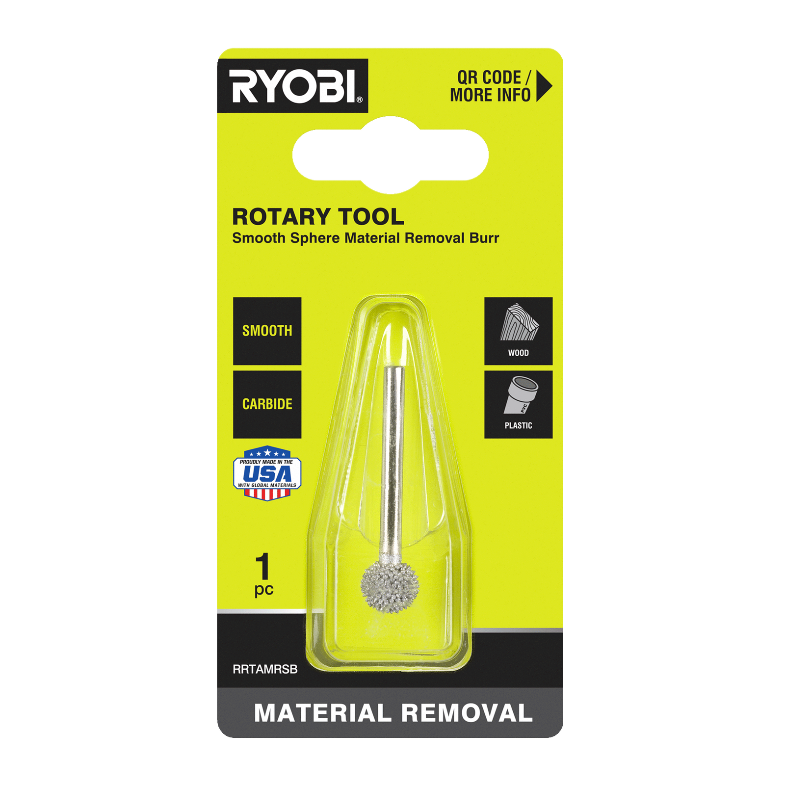 Ryobi Smooth Sphere Material Removal Burr for Rotary Tools