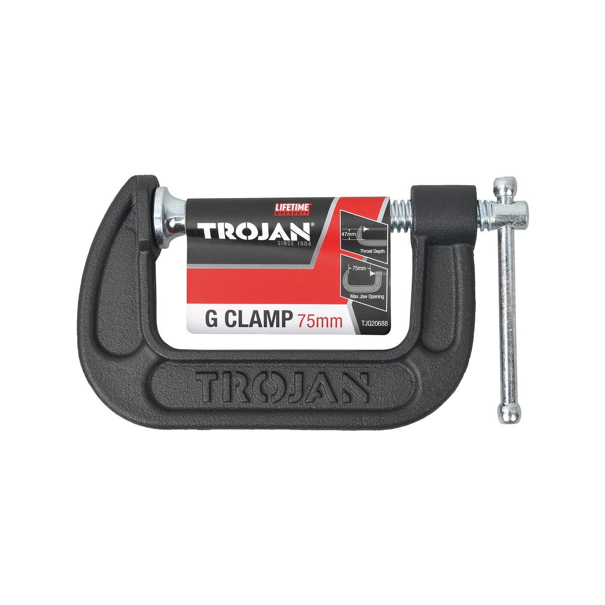 Trojan 75mm G Clamp 500kg Clamping Strength