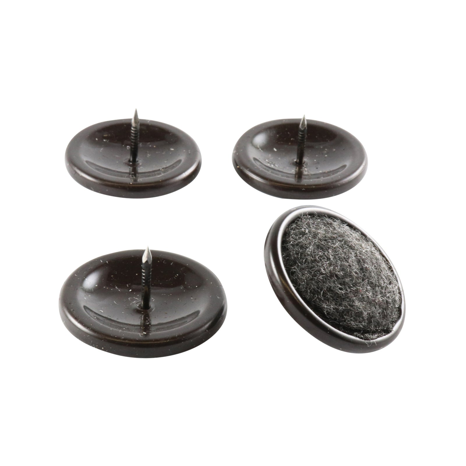 Surface Gard 34mm Brown Round Castor Cup Carpet Base - 4 Pack