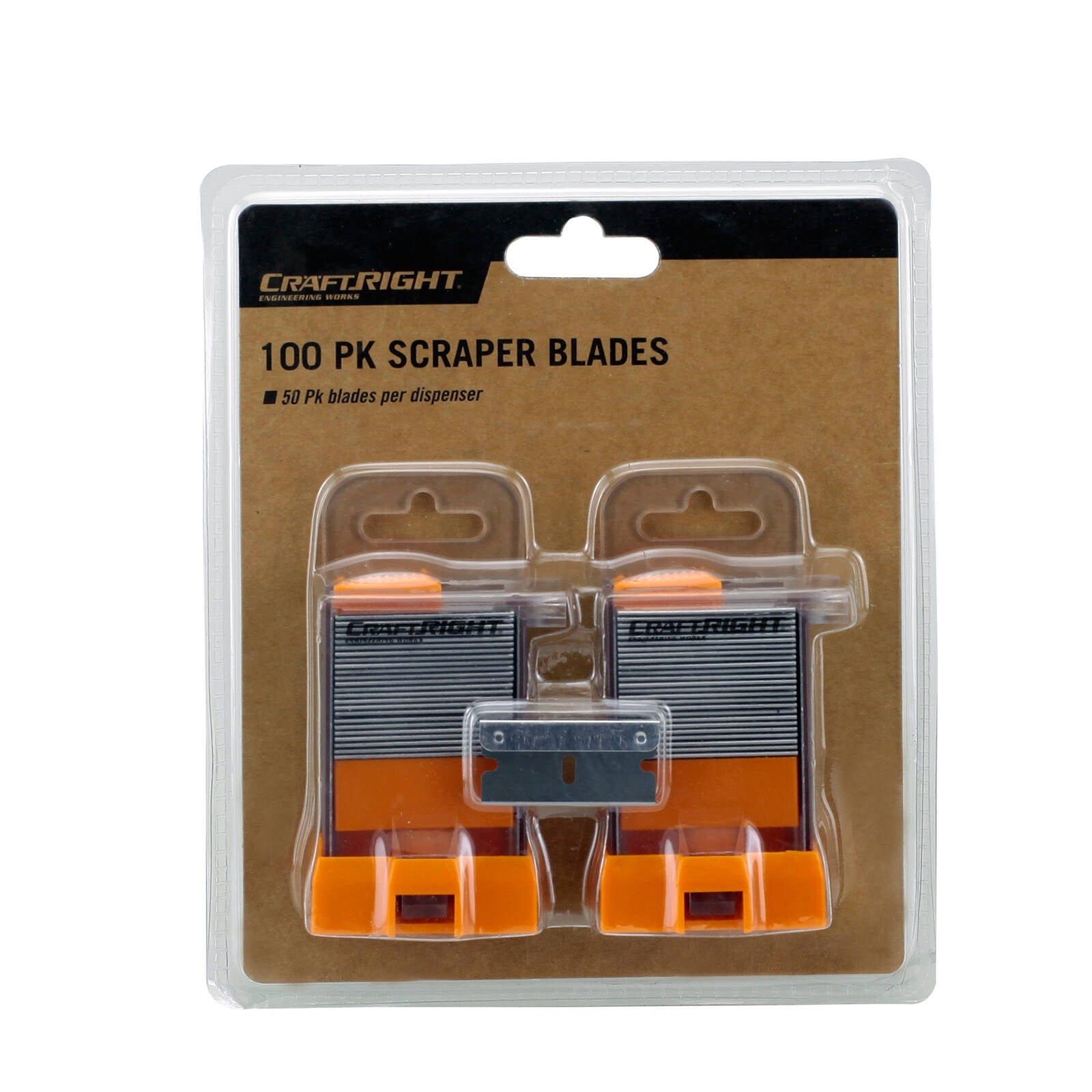 Craftright 19mm Carbon Steel Scraper Blades - 100 Pack