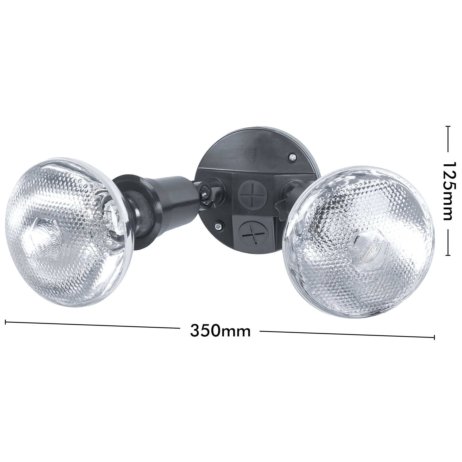 Arlec Compact Twin Security Flood Light FL011, Weatherproof Outdoor Floodlight, Black