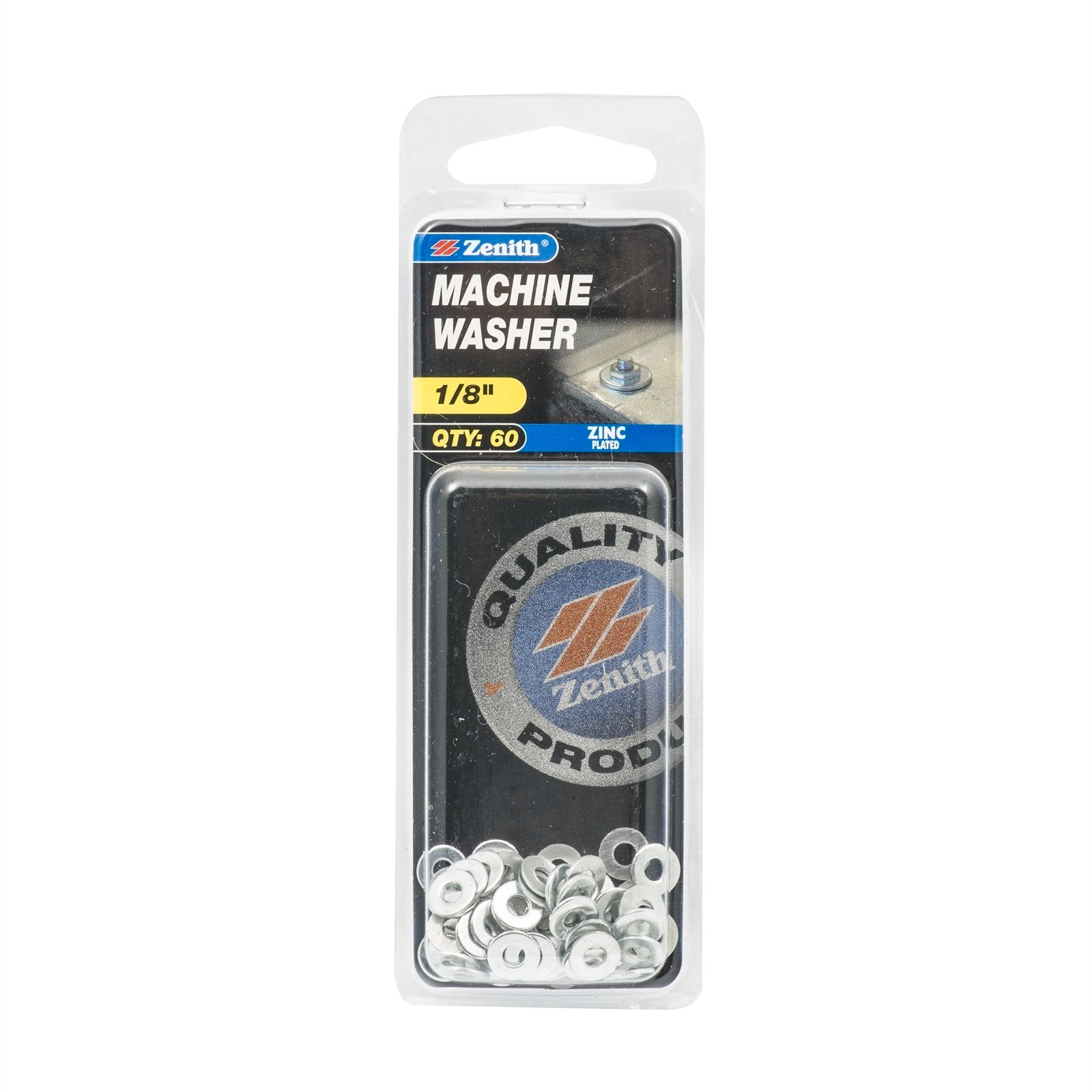 Zenith 1/8" Zinc Plated Machine Washer - 60 Pack