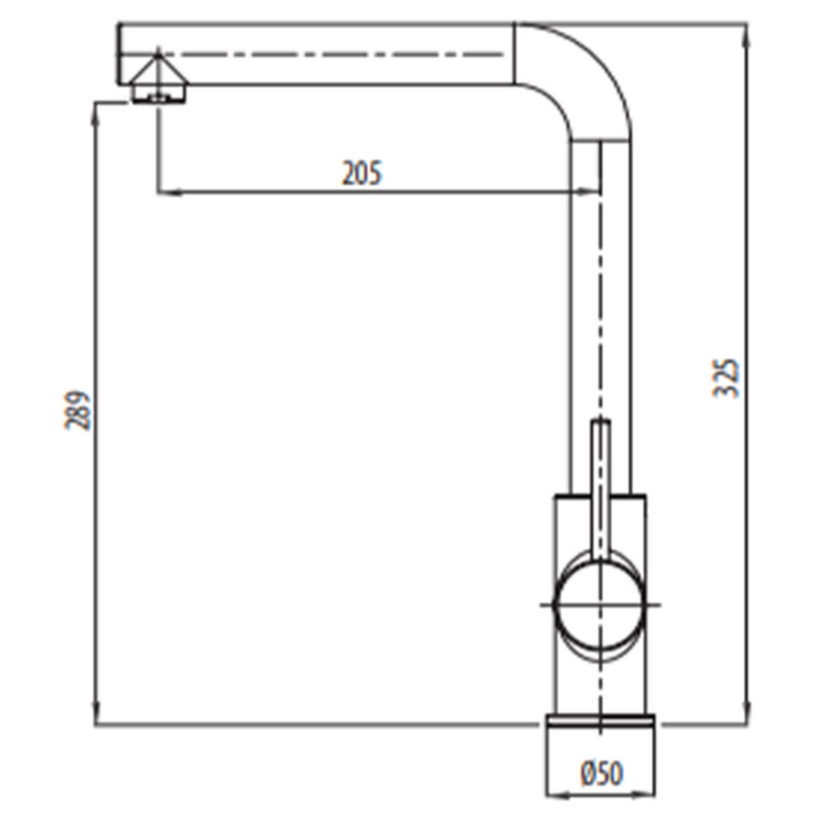 Oliveri Venice right angle mixer tap - Black finish, WELS 5 Star, 5.5L per minute, 10 year warranty - VE570MB