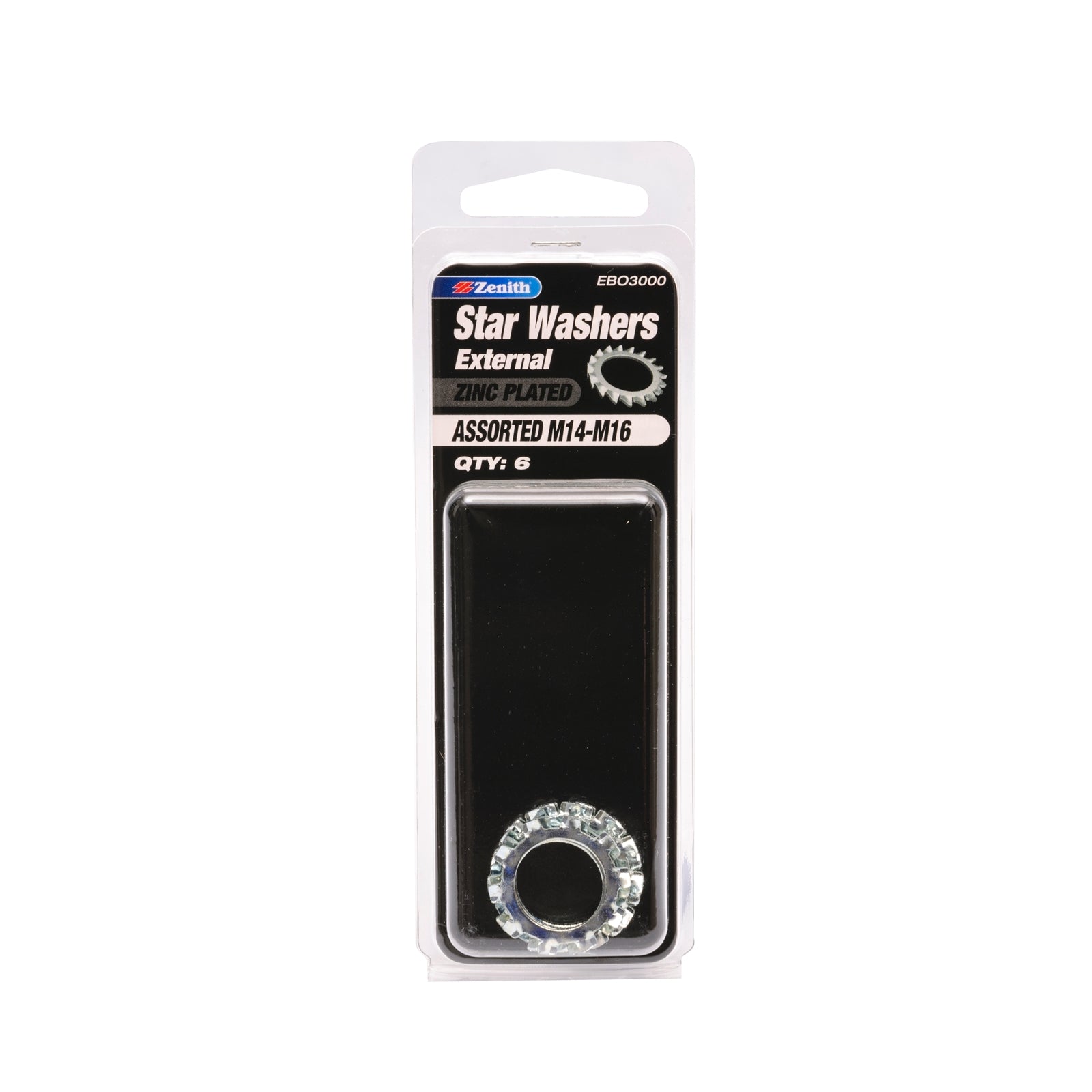 Zenith M14-M16 Zinc Plated External Star Washers - 6 Pack