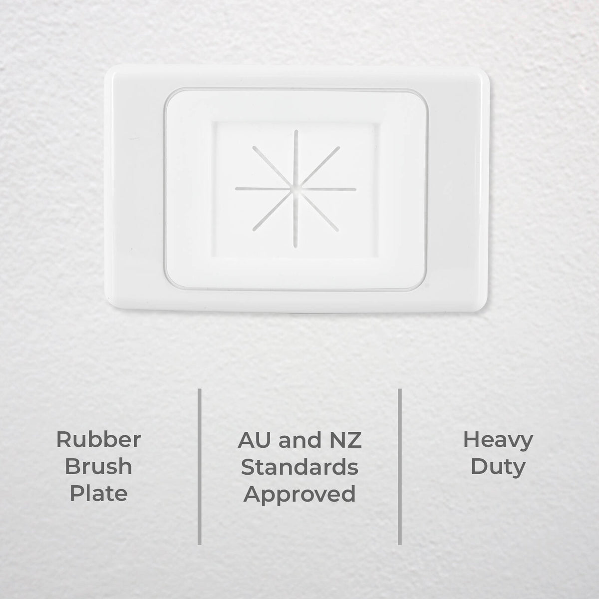 DETA Heavy Duty Brush Plate, White Polycarbonate, Standard Profile