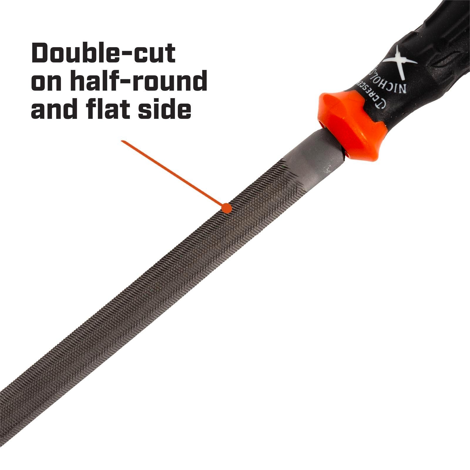 Crescent Nicholson 200mm Half Round Bastard Double Cut File