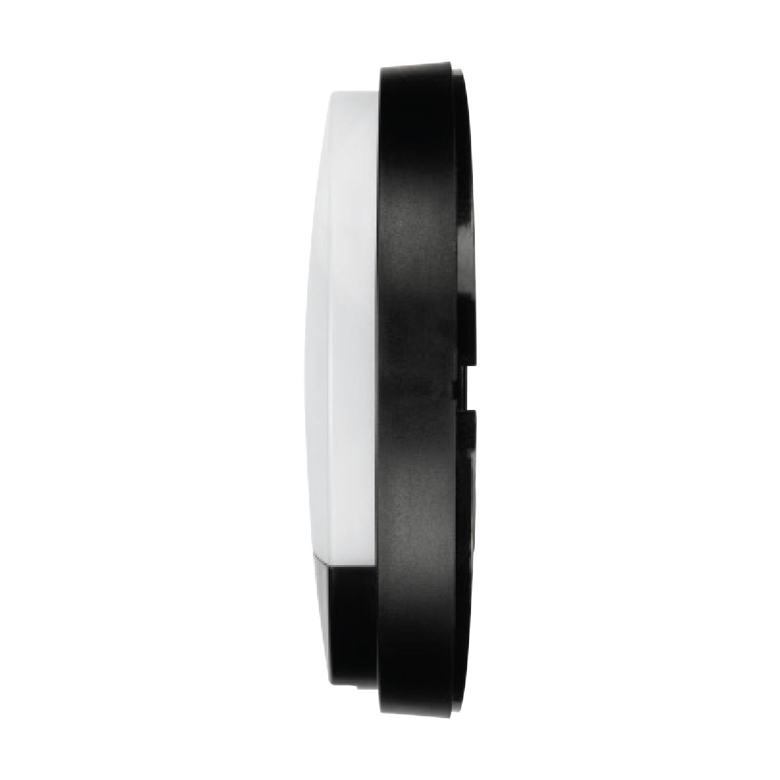 Brilliant 10W Alston Black Slimline Round Bunker Sensor Light Outdoor 21302/06