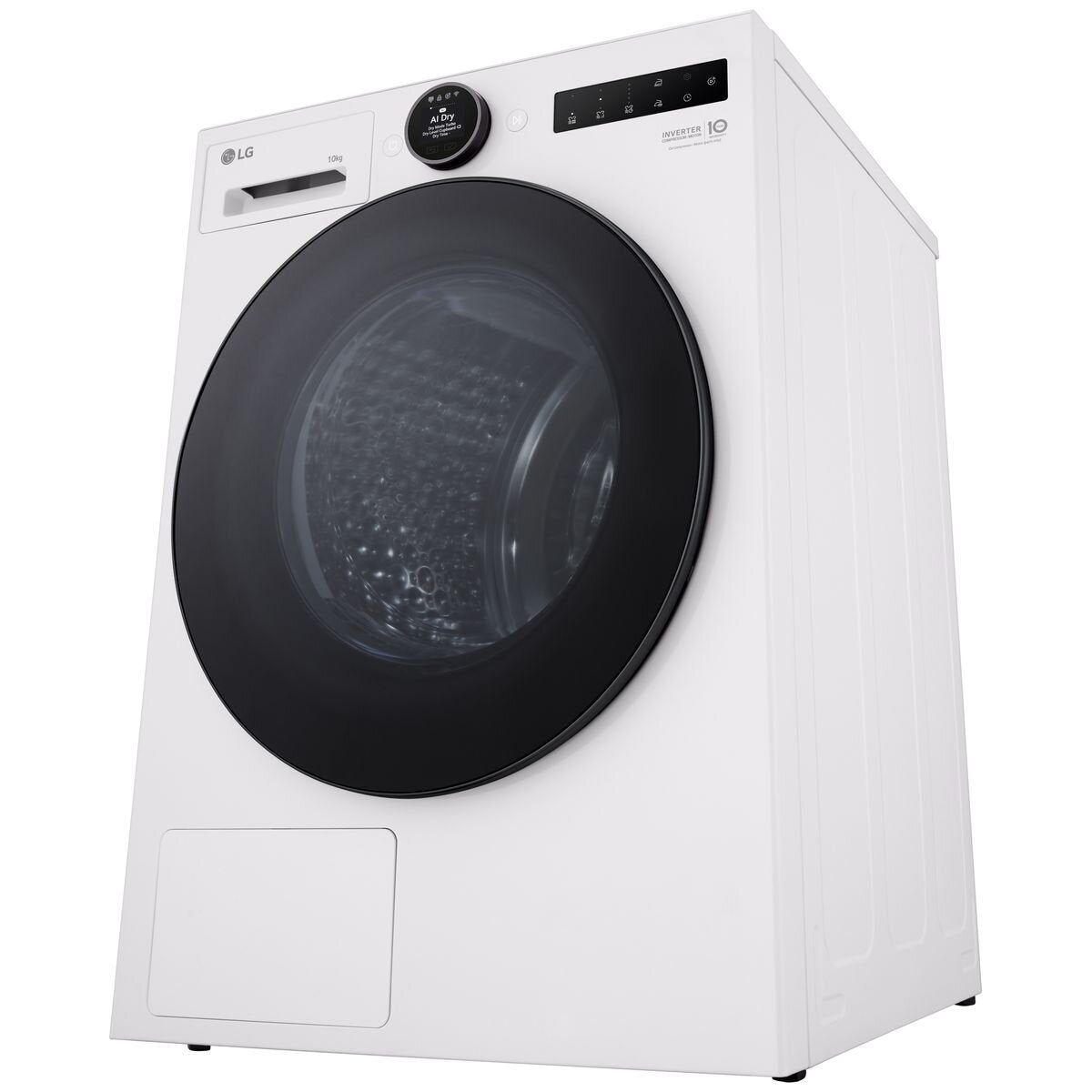 LG Series 9 10kg Heat Pump Dryer - White, 9 Star Energy Rating, Super Speed Drying - DXH9-10W