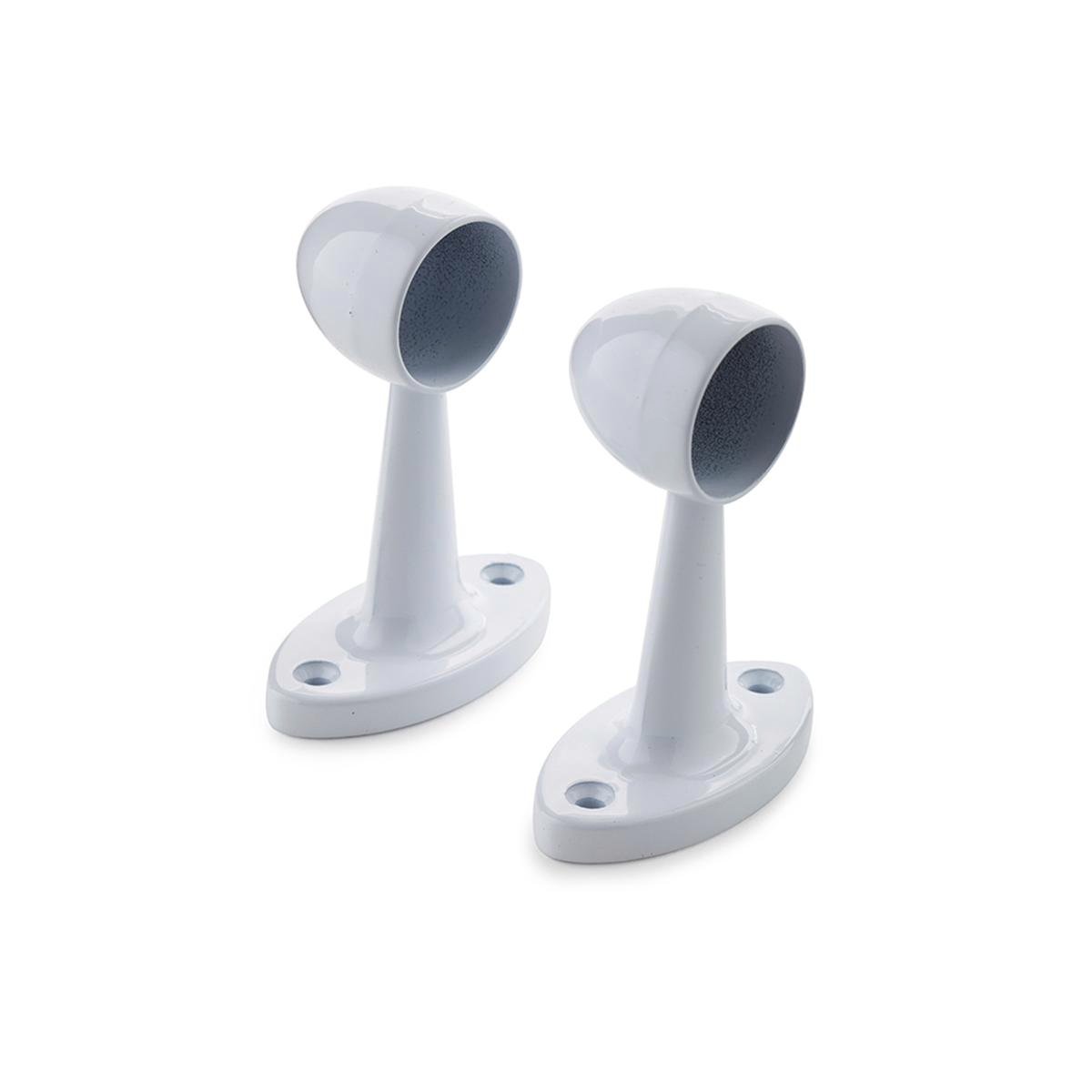 Sandleford 19mm White Pillar End, Zinc Alloy Powder Coated, 2 Pack