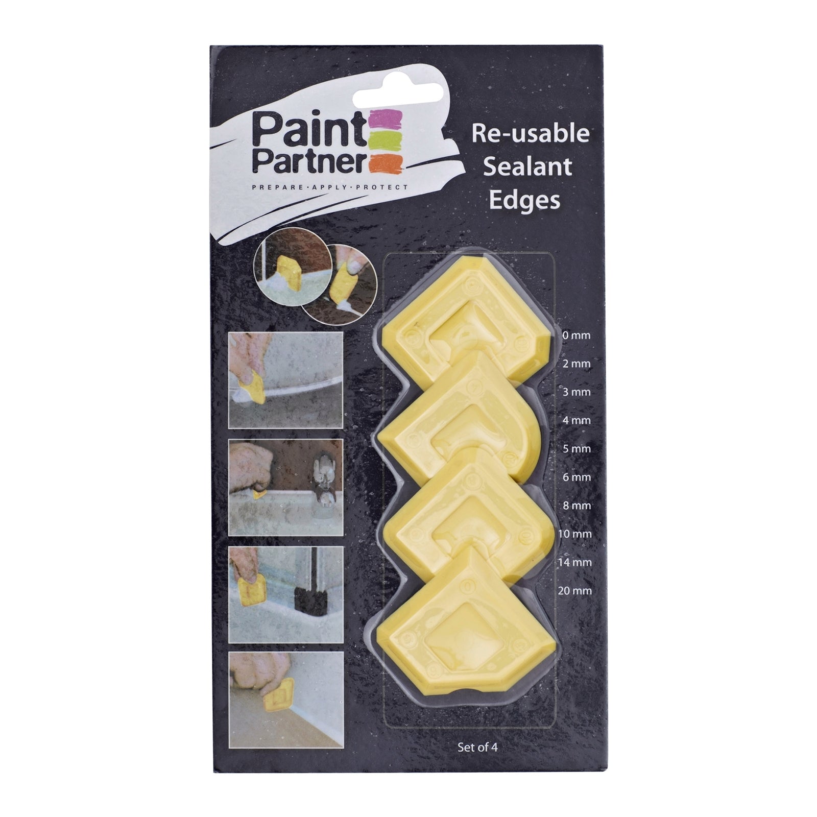 Paint Partner 4 Piece Silicone Scraper Set, Yellow Waterproof