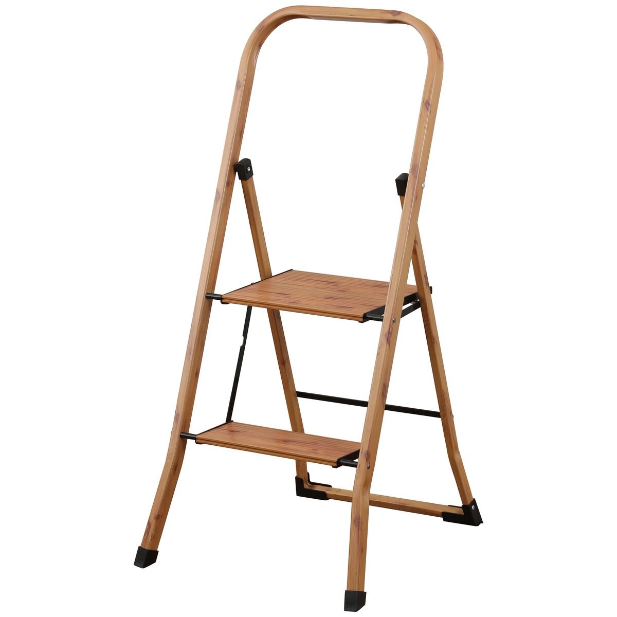 L.T. Williams 2 Step Ladder with Bar - Woodgrain Aluminium - 120kg Load Capacity - 9757