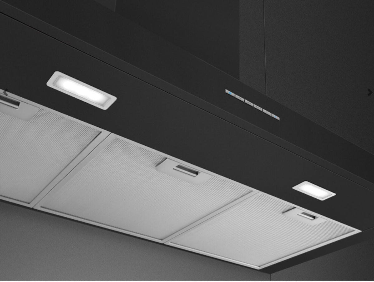 Smeg 90cm Canopy Rangehood - Matte Black, 730m³/h, 24h Air Refresh Setting - KBTAU900MNE