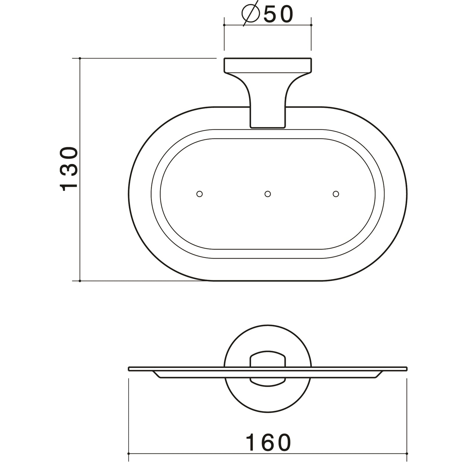 Caroma Sahara 160 x 130mm Soap Dish, Solid Brass Chrome Wall Mount