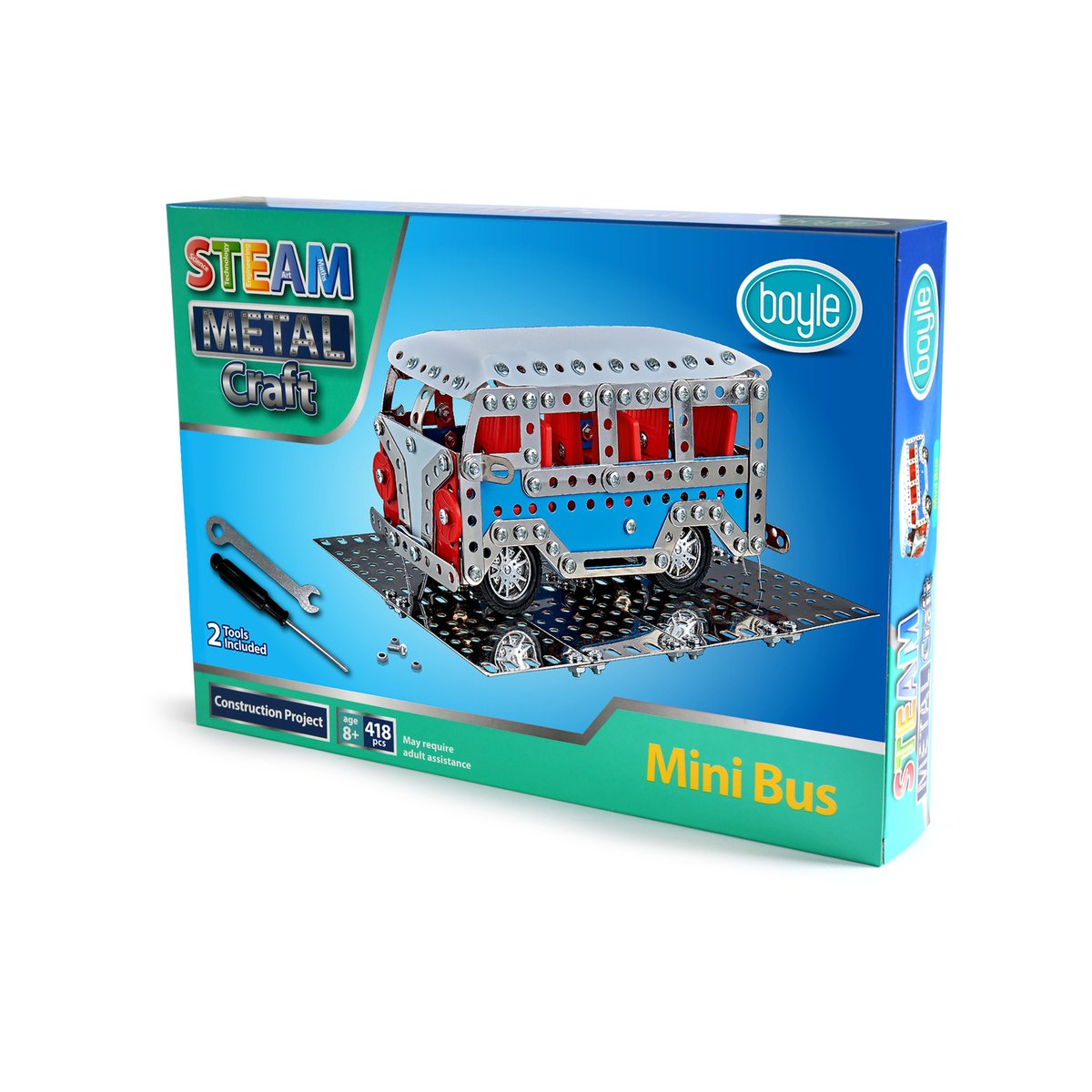 Boyle 418 Piece S.T.E.A.M. Mini Bus Metal Craft Construction Kit